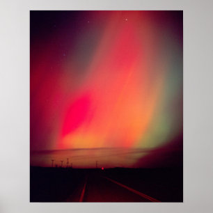 VS, Idaho. Aurora borealis, noorderlicht bij Poster