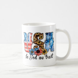 VS in God Wij vertrouwen CHRISTELIJK Zonnebloe Koffiemok