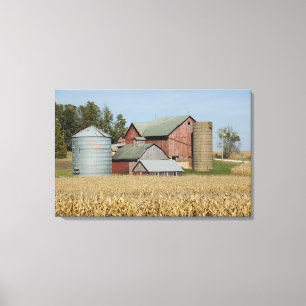 VS, IOWA, Froelich: Oude boerderij Canvas Afdruk
