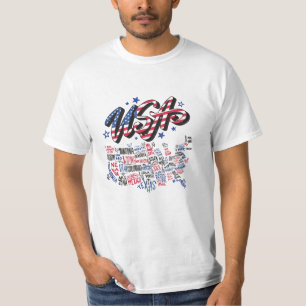 VS-kaart Amerikaanse staten Amerika T-shirt