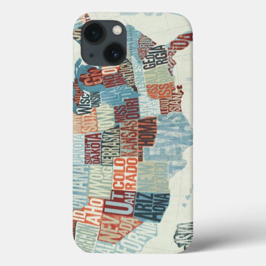 VS-kaart met staten in woorden Case-Mate iPhone Case (Achterkant)