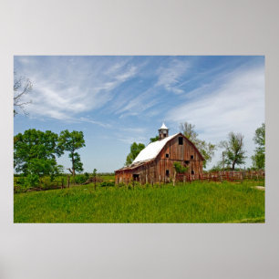VS, Kansas. Oude rode schuur Poster
