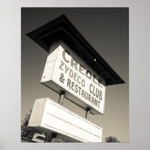 VS, Louisiana, Henderson. Creoolse Zydeco-muziek Poster