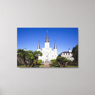 VS, Louisiana, New Orleans. Franse wijk, Canvas Afdruk