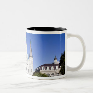VS, Louisiana, New Orleans. Franse wijk, Tweekleurige Koffiemok