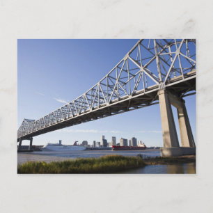 VS, Louisiana, New Orleans. Silhouet vanaf de 2 Briefkaart
