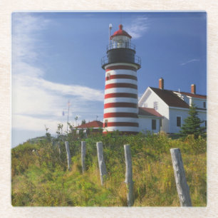 VS, Maine, Lubec. West Quoddy Head Lighthouse Glazen Onderzetter