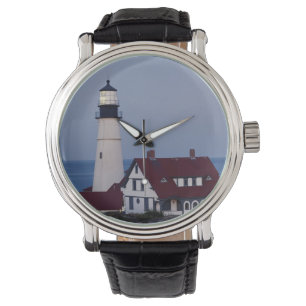 VS, Maine, Portland, Kaapse Elizabeth, vuurtoren Horloge