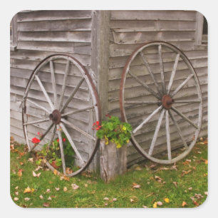 VS, Maine. Wagonwielen Vierkante Sticker