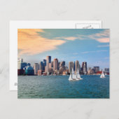 VS, Massachusetts. Boston Waterfront Skyline 3 Briefkaart (Voorkant / Achterkant)