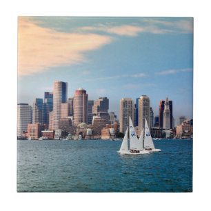 VS, Massachusetts. Boston Waterfront Skyline 3 Tegeltje
