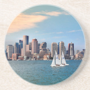 VS, Massachusetts. Boston Waterfront Skyline 3 Zandsteen Onderzetter