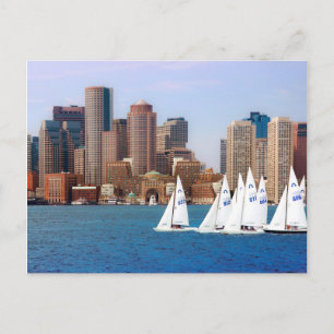 VS, Massachusetts. Boston Waterfront Skyline 4 Briefkaart