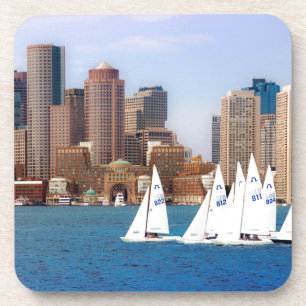 VS, Massachusetts. Boston Waterfront Skyline 4 Onderzetter