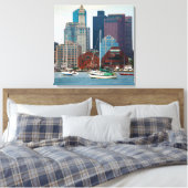 VS, Massachusetts. Boston Waterfront Skyline Canvas Afdruk (Insitu (Slaapkamer))