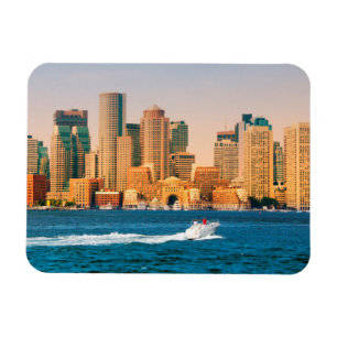 VS, Massachusetts. Panorama Boston Waterfront Magneet