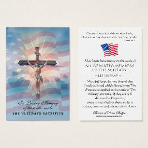 VS Memorial Veterans Prayer Visitekaartje