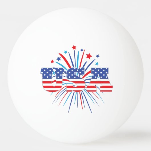 VS met rood wit en blauw vuurwerk Pingpongballen (Voorkant)
