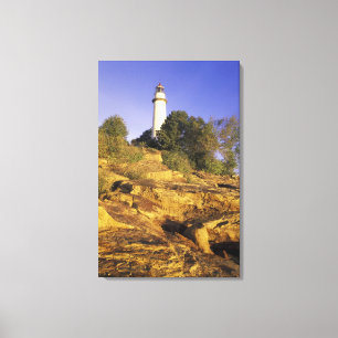 VS, Michigan, Lake Huron. Pointe Aux Barques Canvas Afdruk