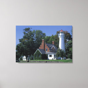 VS, Michigan, Lake Huron. Port Sanilac Canvas Afdruk