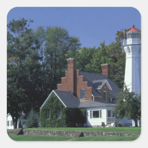 VS, Michigan, Lake Huron. Port Sanilac Vierkante Sticker