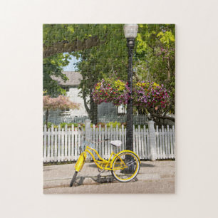 VS, Michigan, Mackinac Island. Gele fiets Legpuzzel