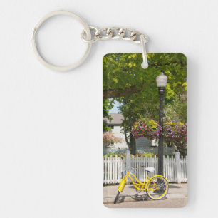 VS, Michigan, Mackinac Island. Gele fiets Sleutelhanger