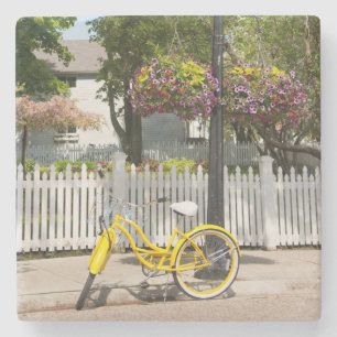 VS, Michigan, Mackinac Island. Yellow Bike Stenen Onderzetter