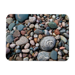 VS, Michigan. Opgeblazen keien op de kust Magneet