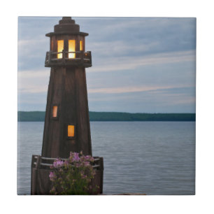 VS, Michigan. Tuin Decoratie Vuurtoren Tegeltje