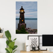 VS, Michigan. vuurtoren van de werf Poster (Thuiskantoor)