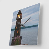 VS, Michigan. vuurtoren van de werf Vierkante Klok (Hoek)