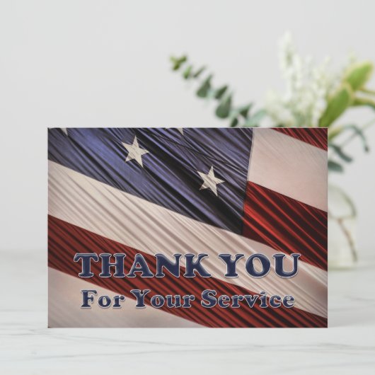 VS militaire veteranen patriottische vlag Dank u Bedankkaart (Staand voorkant)