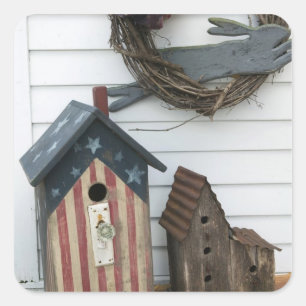 VS, Missouri, Herman: Patriottische vogelhuisjes, Vierkante Sticker