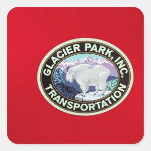 VS, Montana, Glacier National Park, Antiek 2 Vierkante Sticker