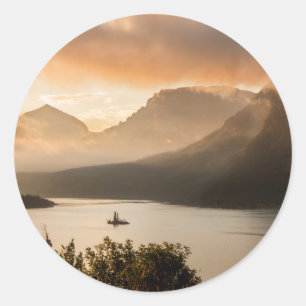 VS, Montana, Glacier National Park. Zonsopgang Ronde Sticker