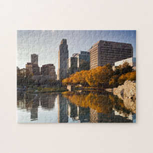 VS, Nebraska, Omaha, Gene Leahy Mall, Silhouet Legpuzzel