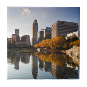 VS, Nebraska, Omaha, Gene Leahy Mall, Silhouet Tegeltje