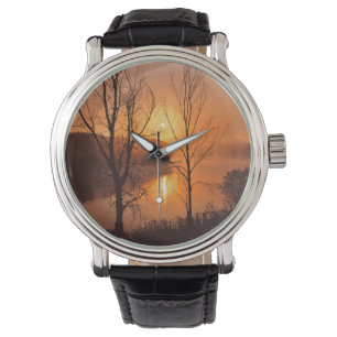 VS, New England, Maine. Herfst zonsopgang Horloge