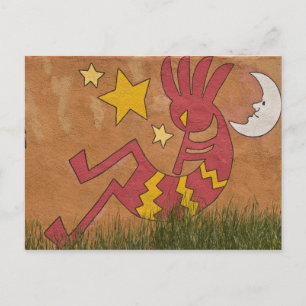 VS, New Mexico, Santa Fe. Muurmuurschildering van  Briefkaart