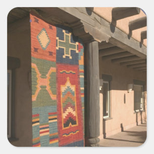 VS, New Mexico, Taos: Navaho Rug Gallery Kit Vierkante Sticker