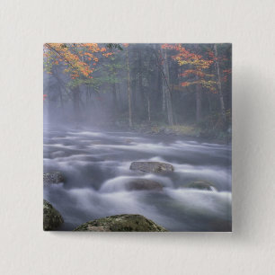 VS, New York, Adirondacks, Big Moose River Vierkante Button 5,1 Cm