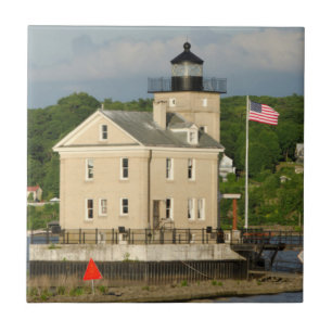 VS, New York, Kingston, Hudsonrivier. Rondout Tegeltje