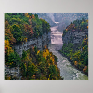 VS, New York, Letchworth State Park. Rivier en Poster