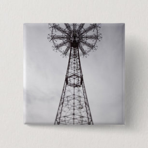 VS, New York, New York City, Brooklyn: Coney Vierkante Button 5,1 Cm