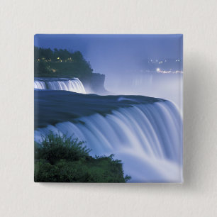 VS, New York, Niagara Falls. American Falls in Vierkante Button 5,1 Cm