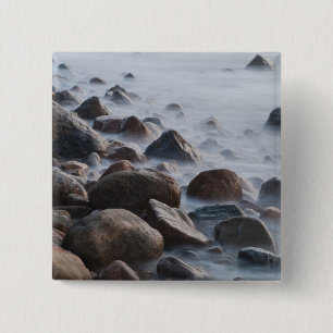 VS, New York, Oost Hampton. Surf van de Oceaan Vierkante Button 5,1 Cm