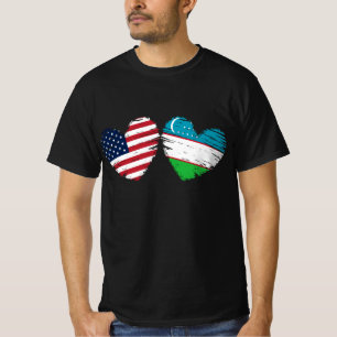 VS Oezbekistan vlag Heart Oezbeeks-Amerikaans T-shirt