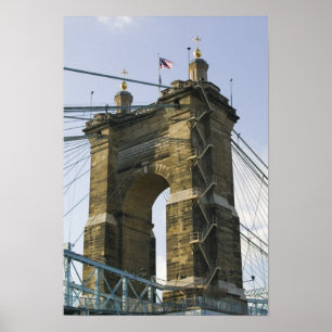 VS, Ohio, Cincinnati: Roebling Suspension Poster