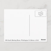  VS, Old South Meeting House, Boston Briefkaart (Achterkant)